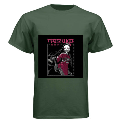 Demon Slayer Nezuko Kamado T-Shirt - Elegant Pink Kimono Portrait Design | Premium Unisex Triblend Tee