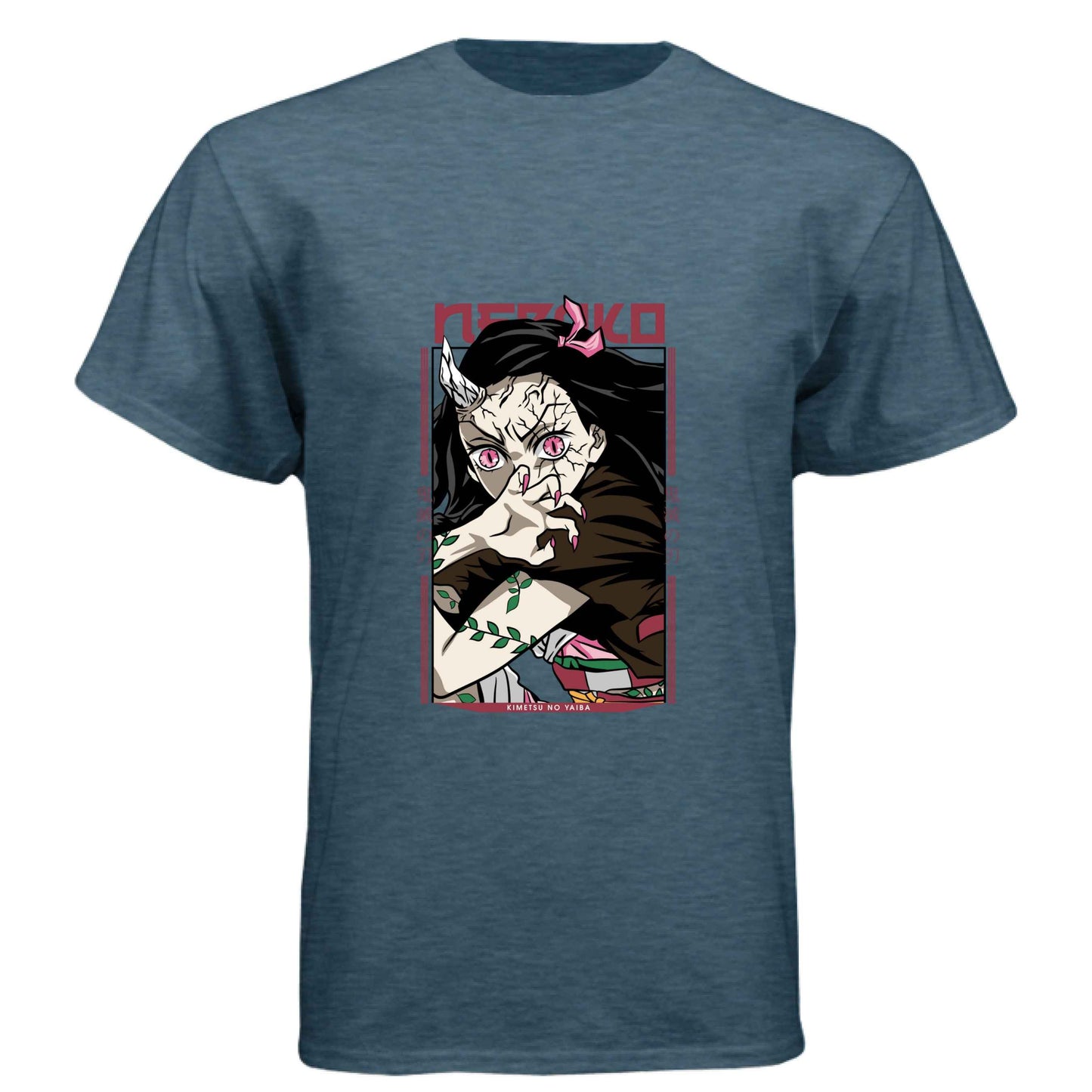 Demon Slayer Nezuko Kamado T-Shirt - Awakened Demon Form Vine Pattern Design | Premium Unisex Triblend Tee