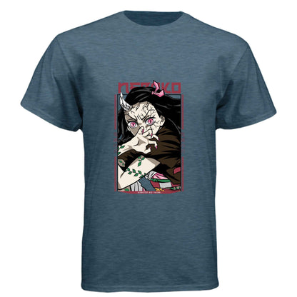Demon Slayer Nezuko Kamado T-Shirt - Awakened Demon Form Vine Pattern Design | Premium Unisex Triblend Tee