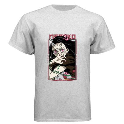 Demon Slayer Nezuko Kamado T-Shirt - Awakened Demon Form Vine Pattern Design | Premium Unisex Triblend Tee