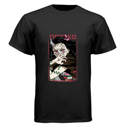Demon Slayer Nezuko Kamado T-Shirt - Awakened Demon Form Vine Pattern Design | Premium Unisex Triblend Tee