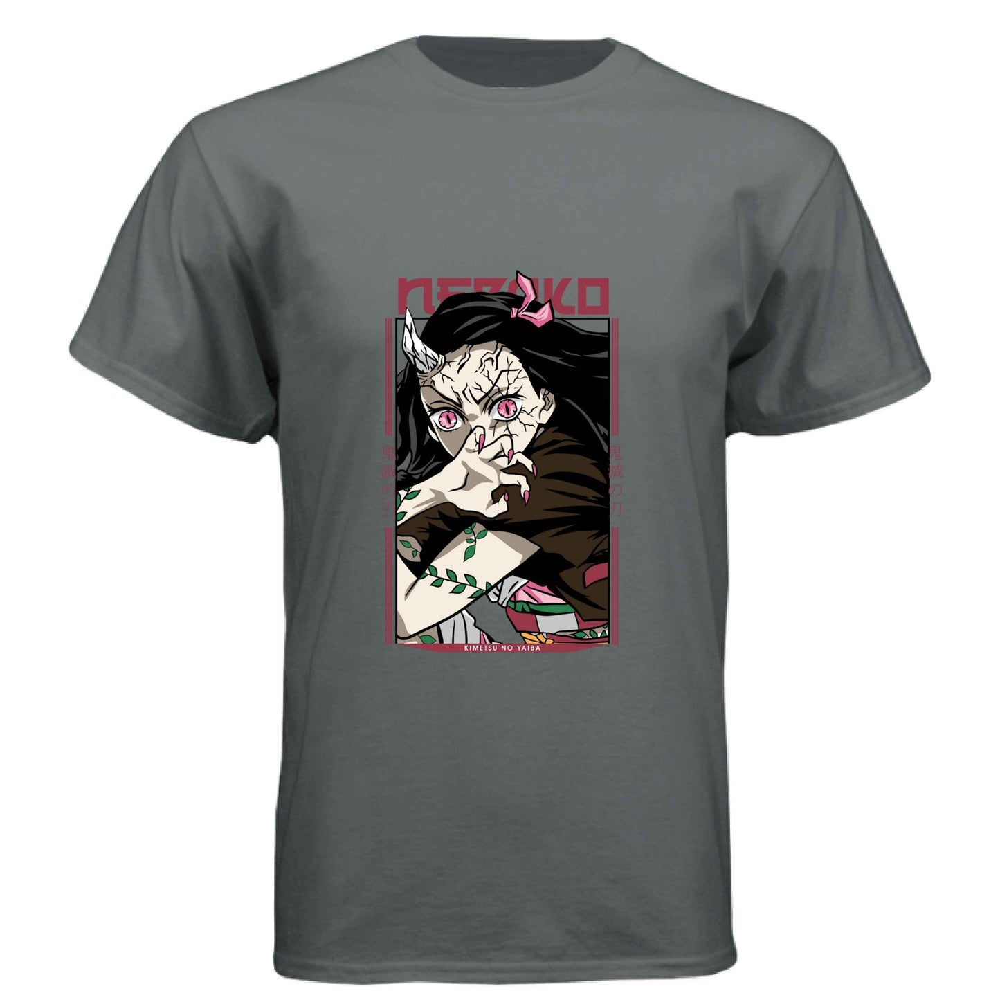 Demon Slayer Nezuko Kamado T-Shirt - Awakened Demon Form Vine Pattern Design | Premium Unisex Triblend Tee