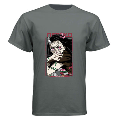 Demon Slayer Nezuko Kamado T-Shirt - Awakened Demon Form Vine Pattern Design | Premium Unisex Triblend Tee