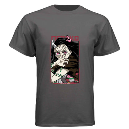 Demon Slayer Nezuko Kamado T-Shirt - Awakened Demon Form Vine Pattern Design | Premium Unisex Triblend Tee