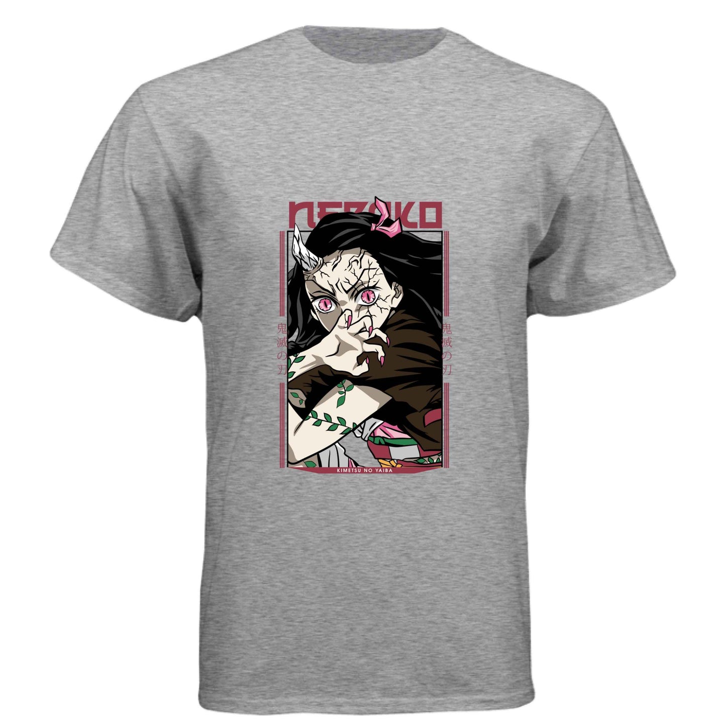Demon Slayer Nezuko Kamado T-Shirt - Awakened Demon Form Vine Pattern Design | Premium Unisex Triblend Tee