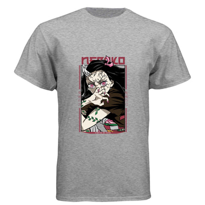 Demon Slayer Nezuko Kamado T-Shirt - Awakened Demon Form Vine Pattern Design | Premium Unisex Triblend Tee
