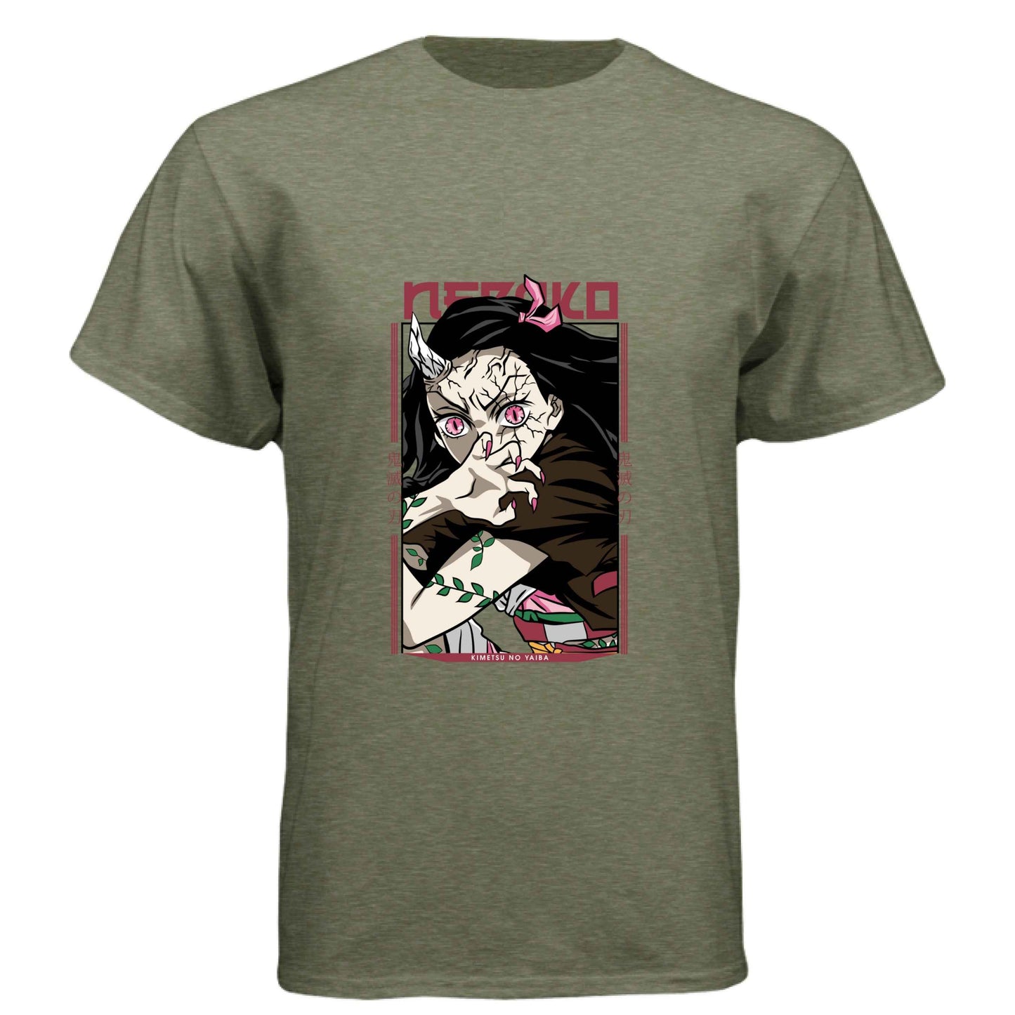 Demon Slayer Nezuko Kamado T-Shirt - Awakened Demon Form Vine Pattern Design | Premium Unisex Triblend Tee
