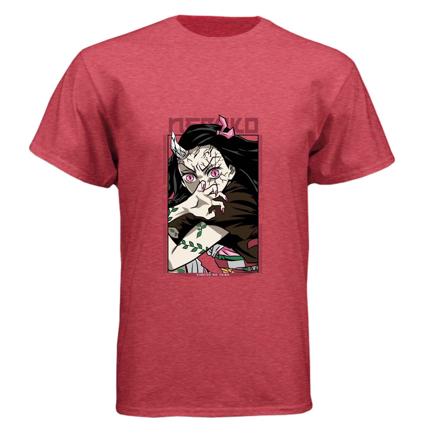 Demon Slayer Nezuko Kamado T-Shirt - Awakened Demon Form Vine Pattern Design | Premium Unisex Triblend Tee