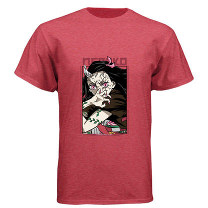 Demon Slayer Nezuko Kamado T-Shirt - Awakened Demon Form Vine Pattern Design | Premium Unisex Triblend Tee