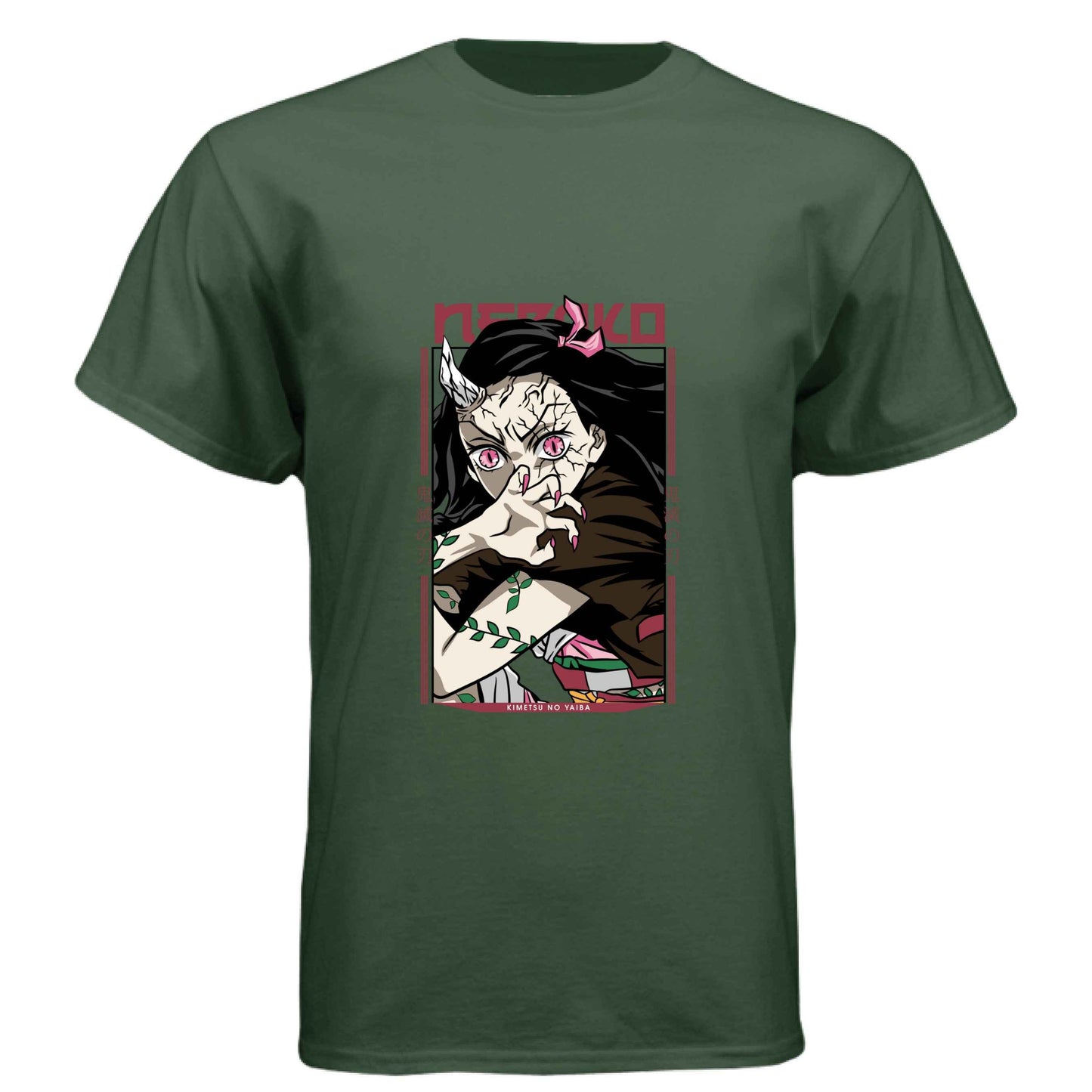 Demon Slayer Nezuko Kamado T-Shirt - Awakened Demon Form Vine Pattern Design | Premium Unisex Triblend Tee