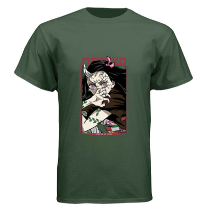 Demon Slayer Nezuko Kamado T-Shirt - Awakened Demon Form Vine Pattern Design | Premium Unisex Triblend Tee