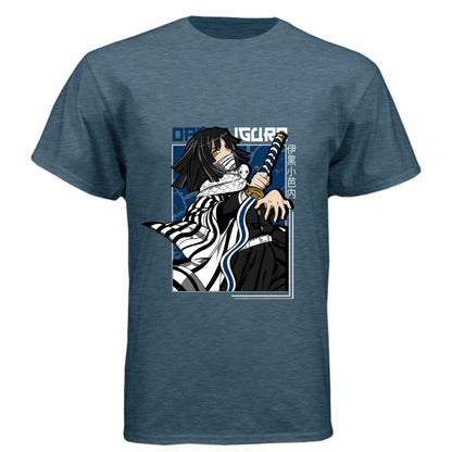 Demon Slayer Obanai Iguro T-Shirt - Serpent Hashira Portrait Design | Premium Unisex Triblend Tee