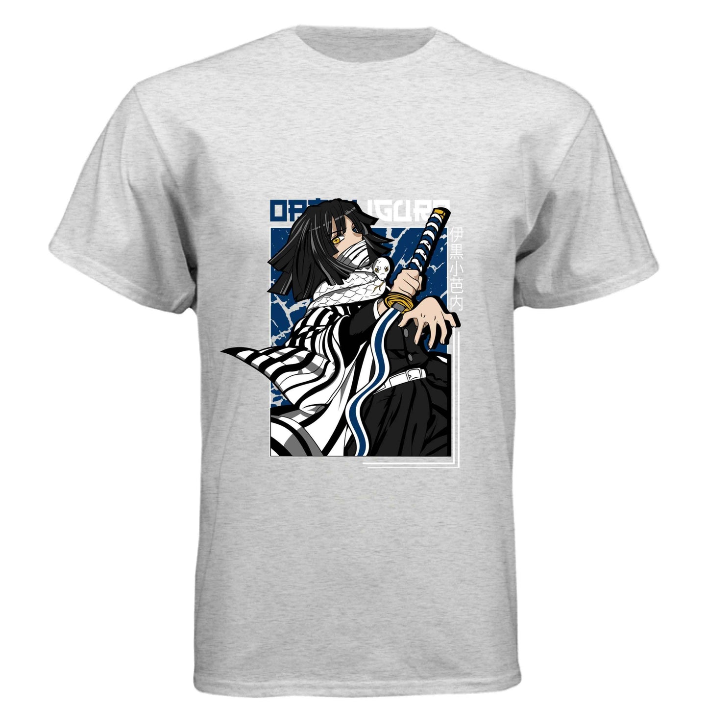 Demon Slayer Obanai Iguro T-Shirt - Serpent Hashira Portrait Design | Premium Unisex Triblend Tee