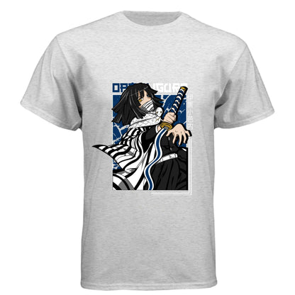 Demon Slayer Obanai Iguro T-Shirt - Serpent Hashira Portrait Design | Premium Unisex Triblend Tee