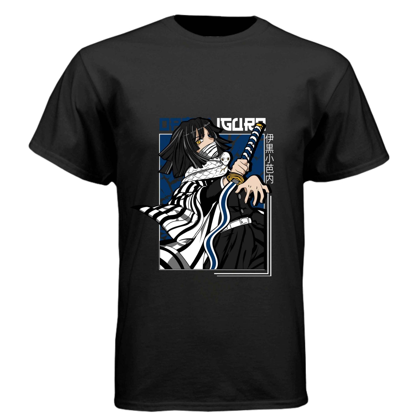 Demon Slayer Obanai Iguro T-Shirt - Serpent Hashira Portrait Design | Premium Unisex Triblend Tee