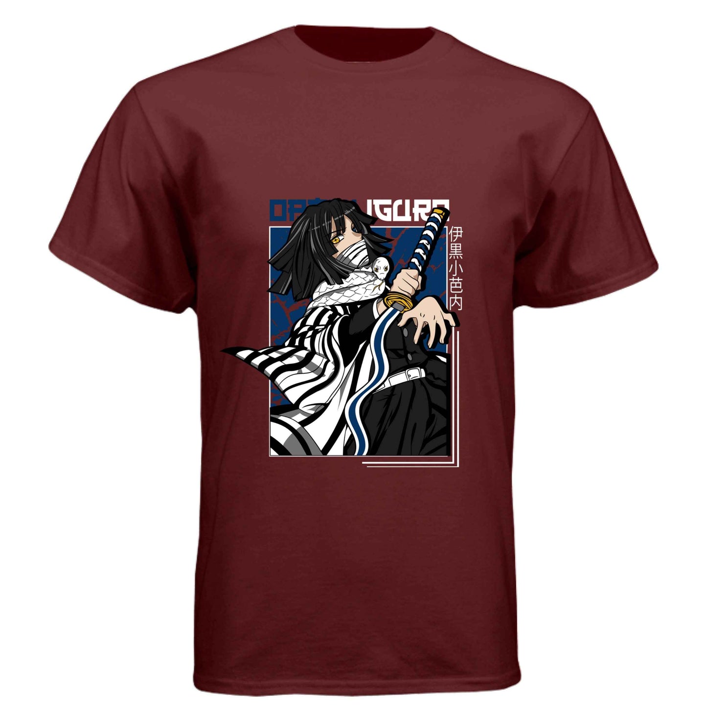 Demon Slayer Obanai Iguro T-Shirt - Serpent Hashira Portrait Design | Premium Unisex Triblend Tee