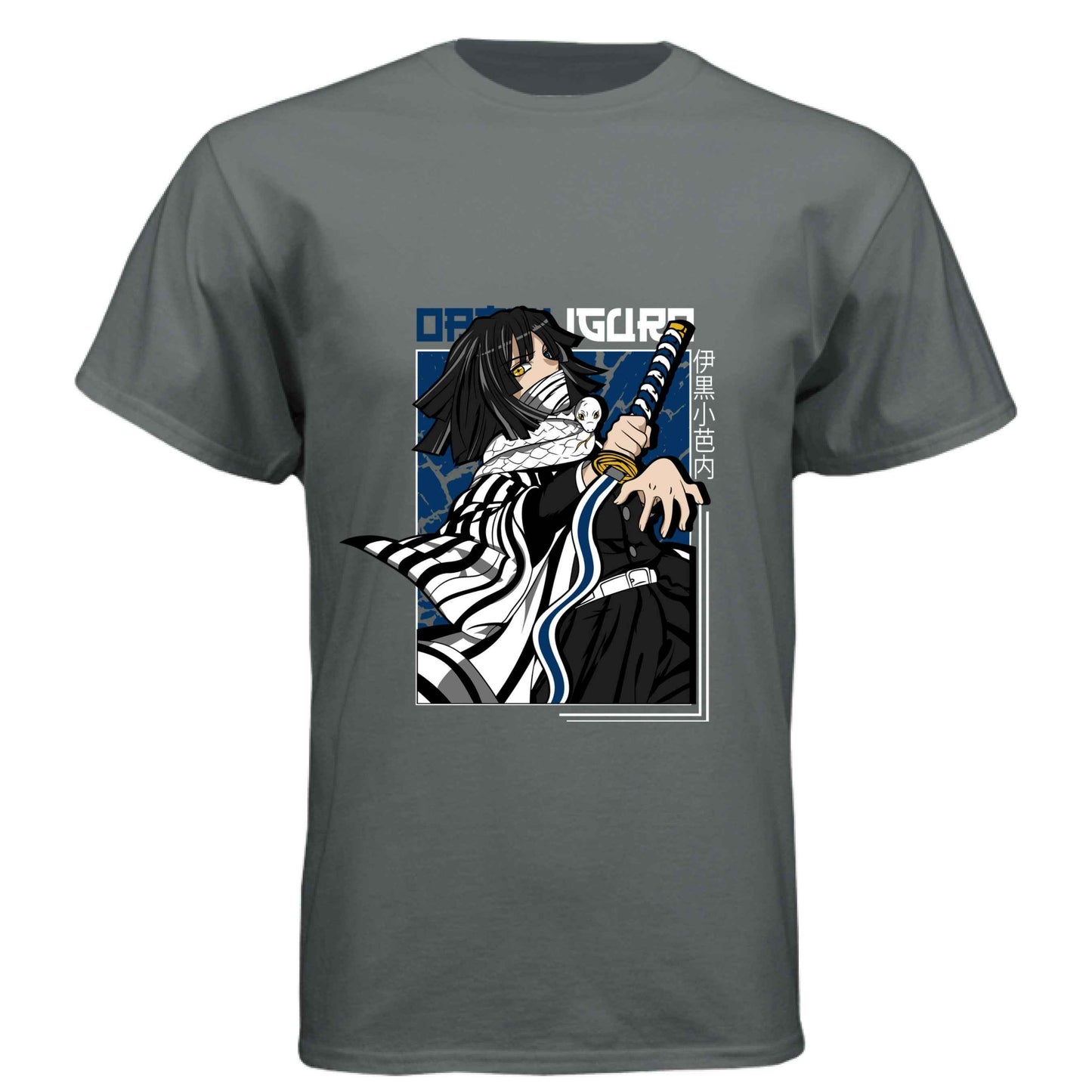 Demon Slayer Obanai Iguro T-Shirt - Serpent Hashira Portrait Design | Premium Unisex Triblend Tee