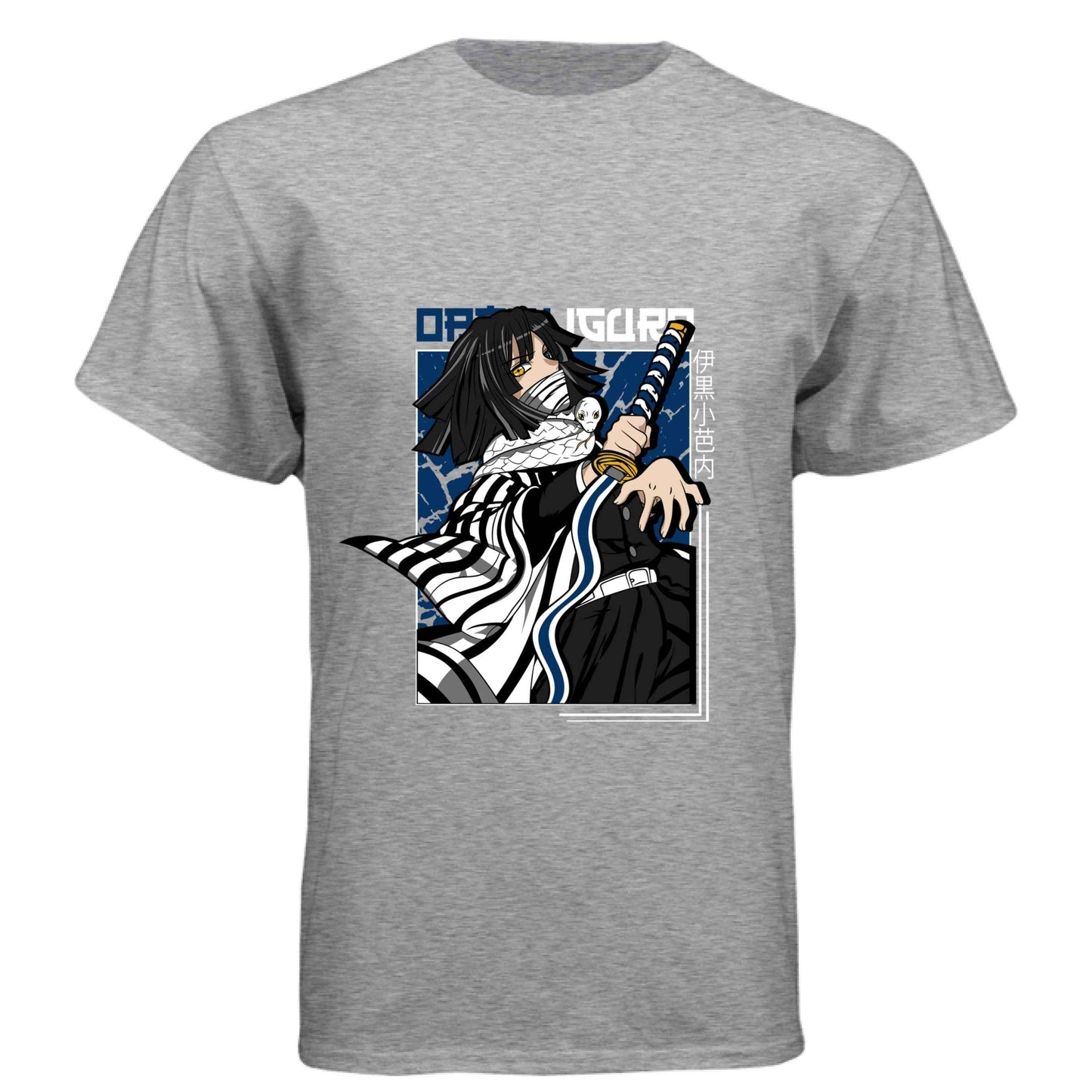 Demon Slayer Obanai Iguro T-Shirt - Serpent Hashira Portrait Design | Premium Unisex Triblend Tee