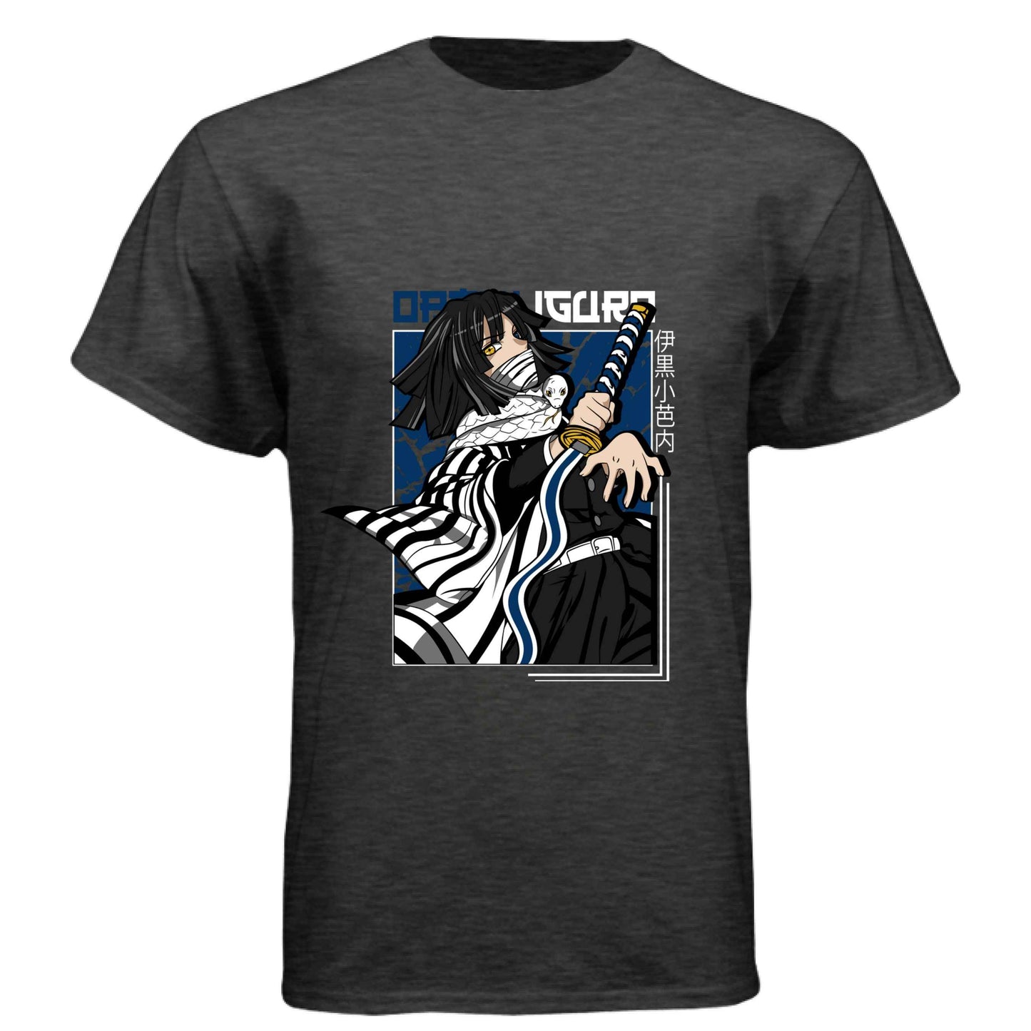 Demon Slayer Obanai Iguro T-Shirt - Serpent Hashira Portrait Design | Premium Unisex Triblend Tee