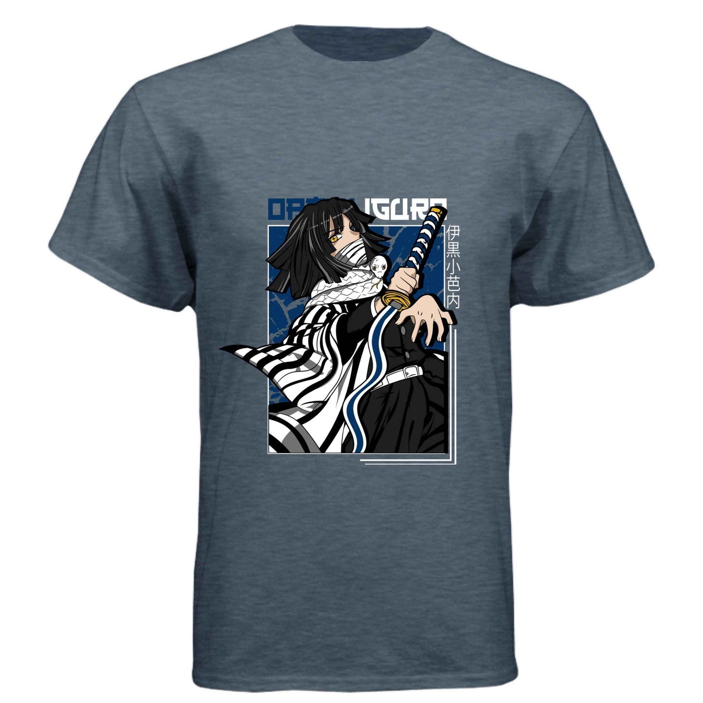 Demon Slayer Obanai Iguro T-Shirt - Serpent Hashira Portrait Design | Premium Unisex Triblend Tee