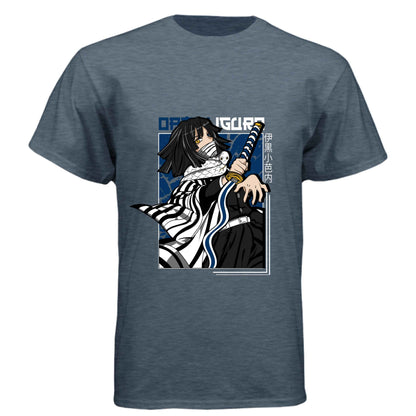 Demon Slayer Obanai Iguro T-Shirt - Serpent Hashira Portrait Design | Premium Unisex Triblend Tee