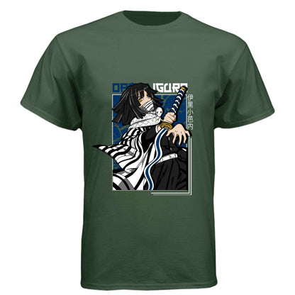 Demon Slayer Obanai Iguro T-Shirt - Serpent Hashira Portrait Design | Premium Unisex Triblend Tee