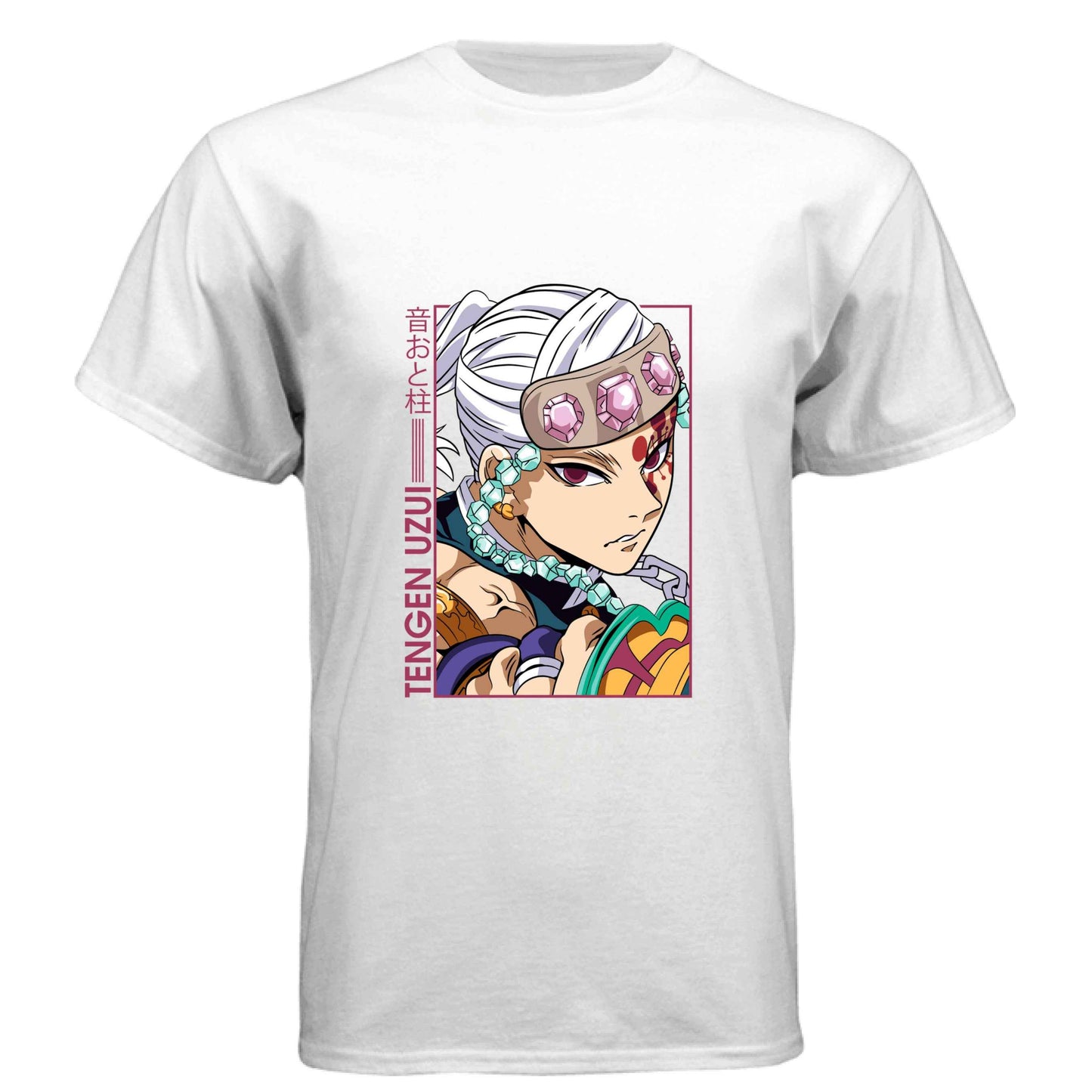 Demon Slayer Tengen Uzui T-Shirt - Sound Hashira Flamboyant Portrait Design | Premium Unisex Triblend Tee