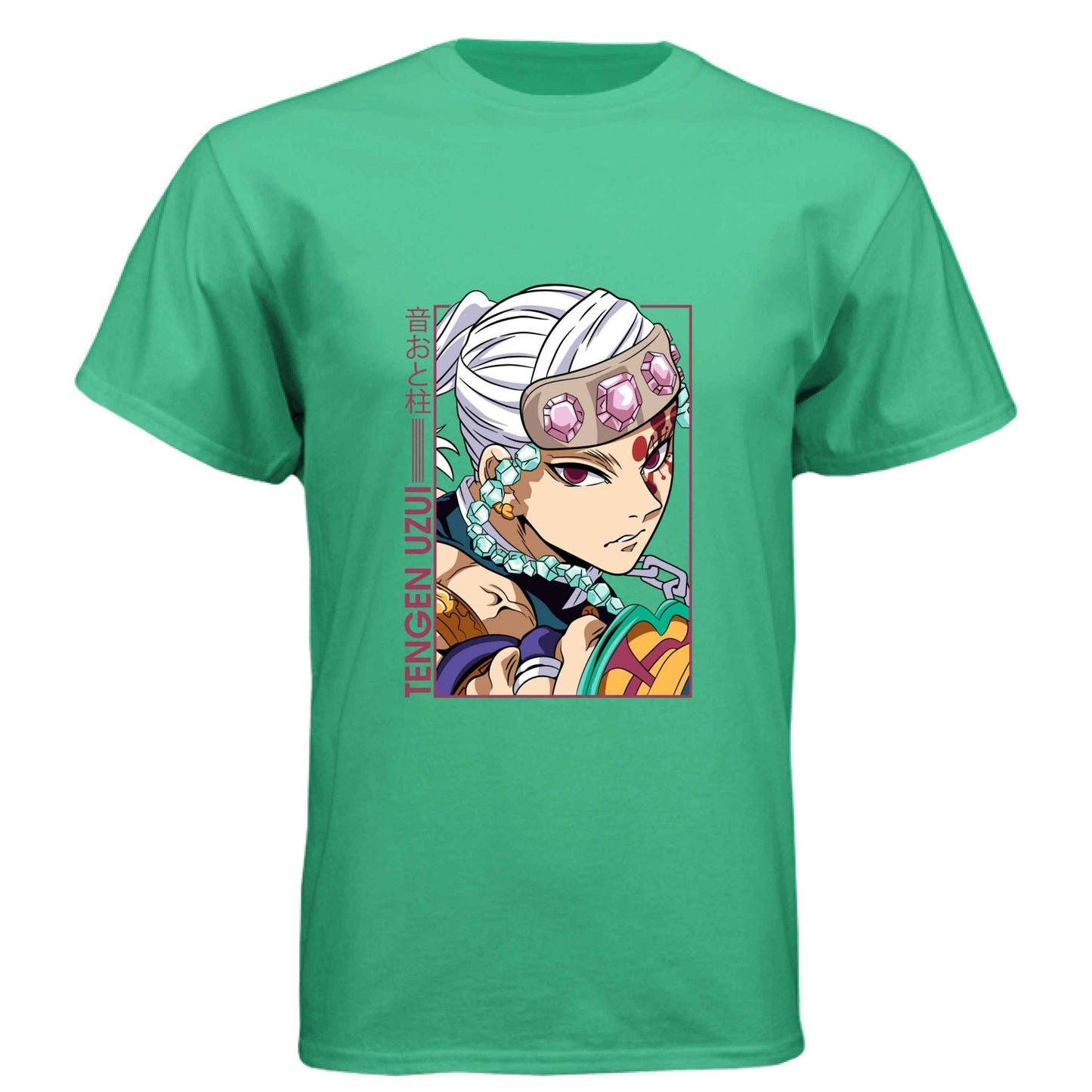 Demon Slayer Tengen Uzui T-Shirt - Sound Hashira Flamboyant Portrait Design | Premium Unisex Triblend Tee