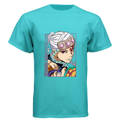 Demon Slayer Tengen Uzui T-Shirt - Sound Hashira Flamboyant Portrait Design | Premium Unisex Triblend Tee