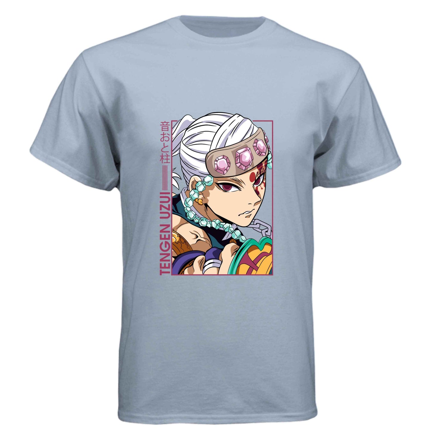 Demon Slayer Tengen Uzui T-Shirt - Sound Hashira Flamboyant Portrait Design | Premium Unisex Triblend Tee