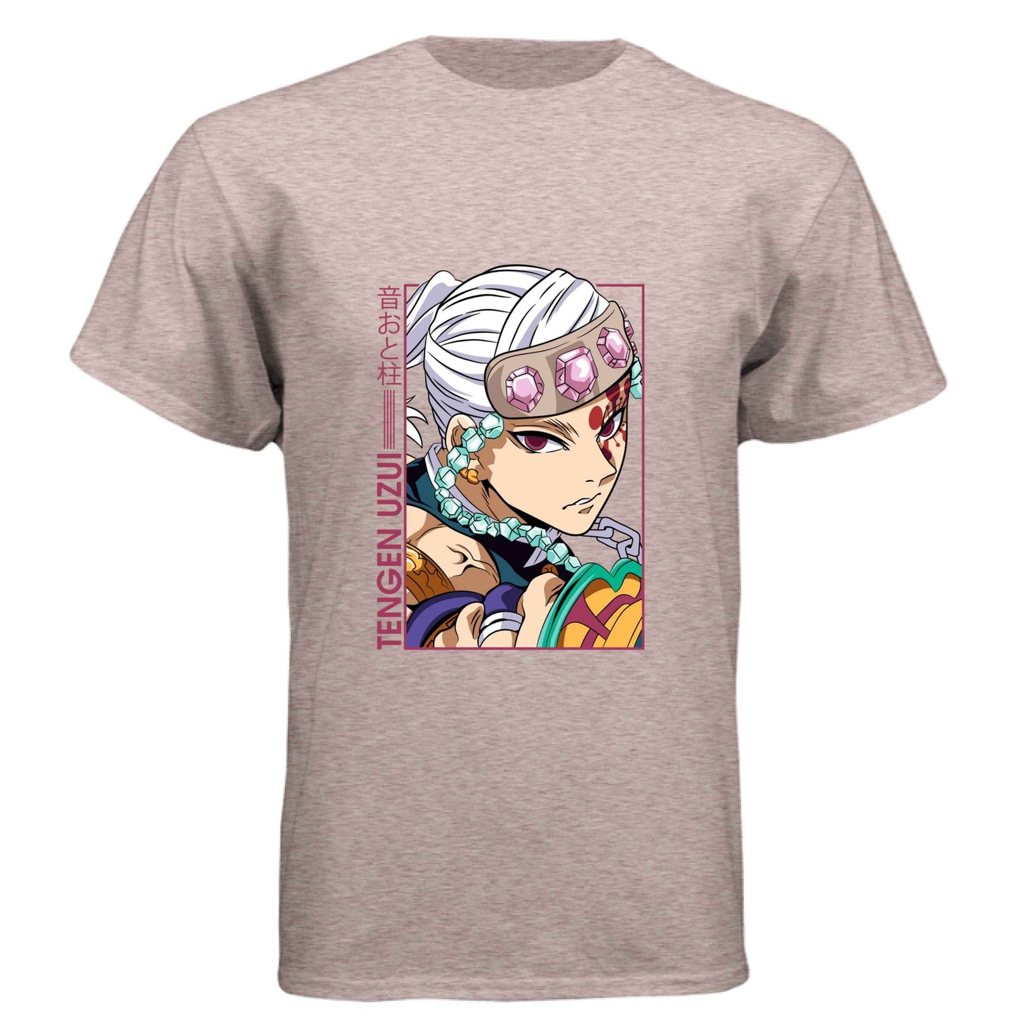 Demon Slayer Tengen Uzui T-Shirt - Sound Hashira Flamboyant Portrait Design | Premium Unisex Triblend Tee