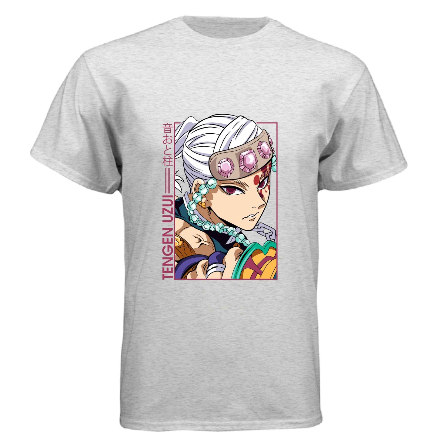 Demon Slayer Tengen Uzui T-Shirt - Sound Hashira Flamboyant Portrait Design | Premium Unisex Triblend Tee