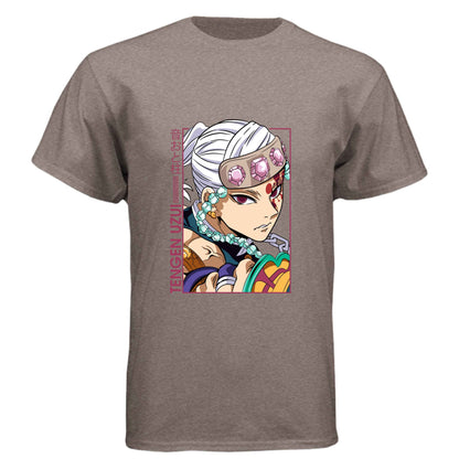 Demon Slayer Tengen Uzui T-Shirt - Sound Hashira Flamboyant Portrait Design | Premium Unisex Triblend Tee