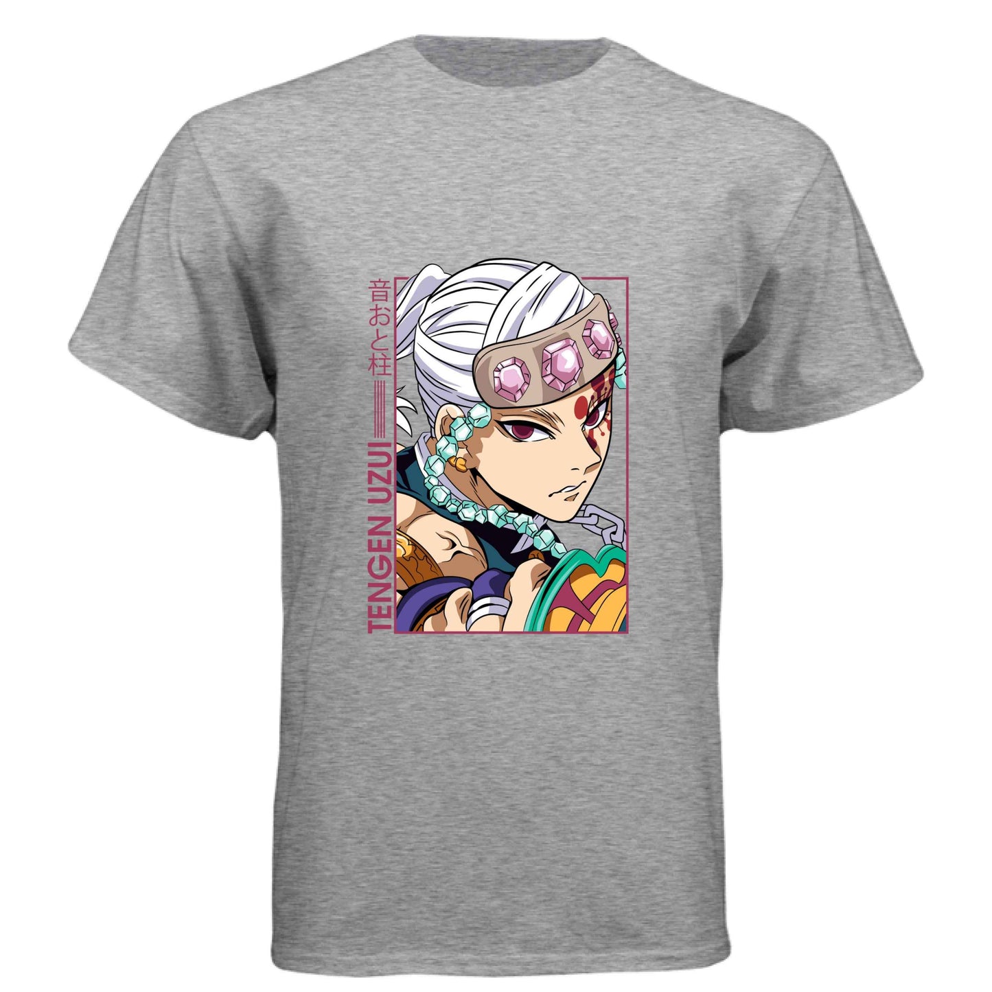 Demon Slayer Tengen Uzui T-Shirt - Sound Hashira Flamboyant Portrait Design | Premium Unisex Triblend Tee