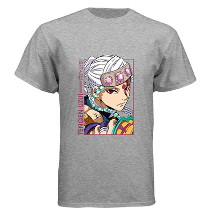Demon Slayer Tengen Uzui T-Shirt - Sound Hashira Flamboyant Portrait Design | Premium Unisex Triblend Tee
