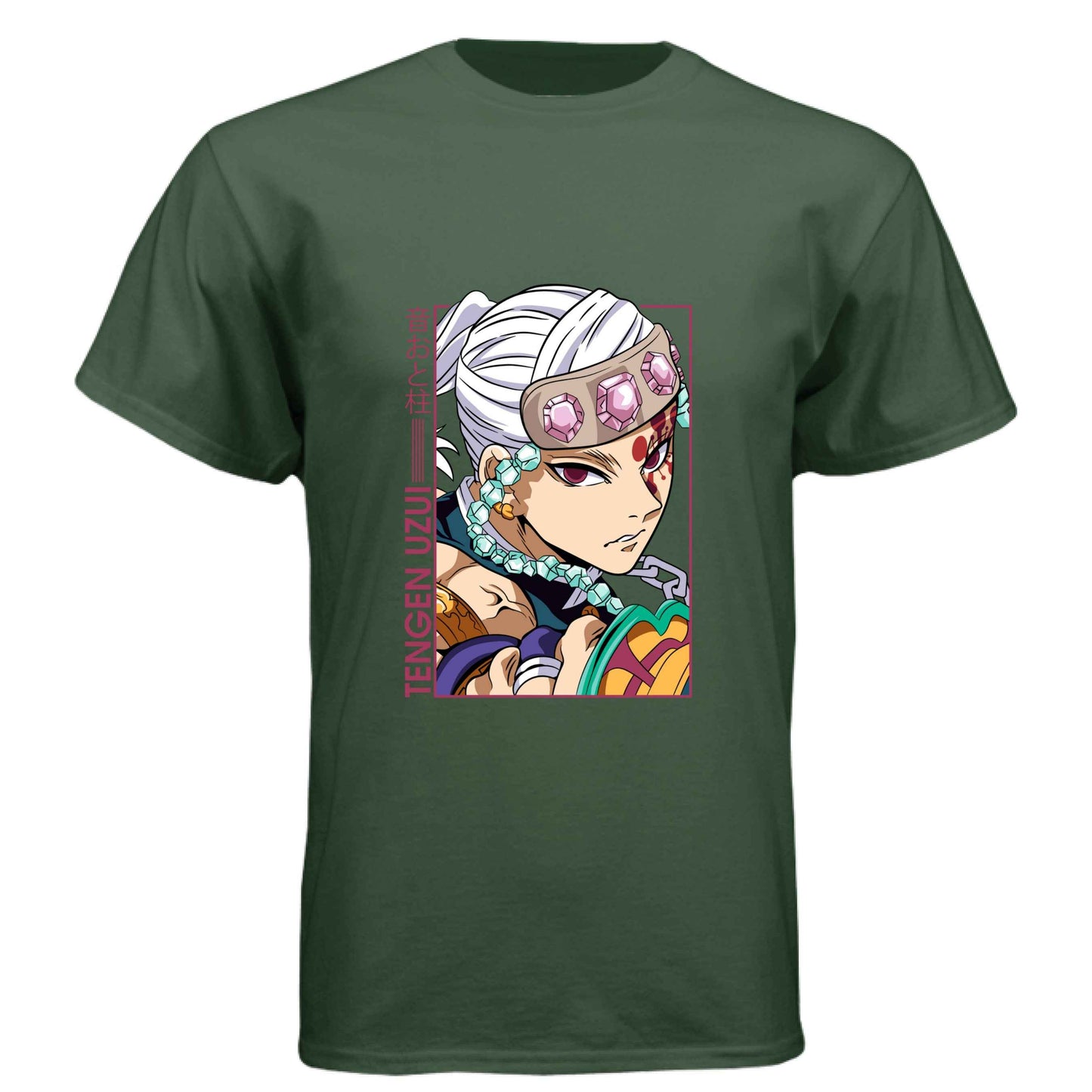Demon Slayer Tengen Uzui T-Shirt - Sound Hashira Flamboyant Portrait Design | Premium Unisex Triblend Tee
