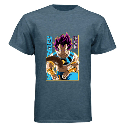 Dragon Ball Z Vegeta T-Shirt - Ultra Ego Pink Hair Transformation Design | Premium Unisex Triblend Tee