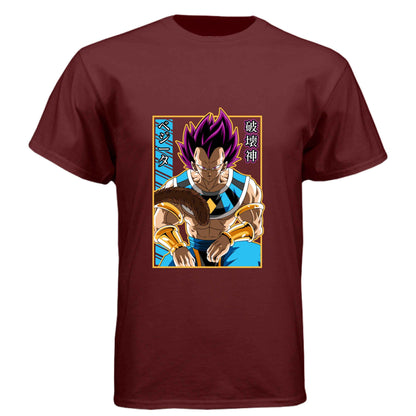 Dragon Ball Z Vegeta T-Shirt - Ultra Ego Pink Hair Transformation Design | Premium Unisex Triblend Tee