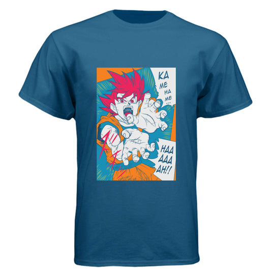 Dragon Ball Z Goku T-Shirt - Kamehameha Manga Comic Style Design | Premium Unisex Triblend Tee