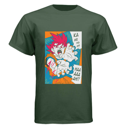 Dragon Ball Z Goku T-Shirt - Kamehameha Manga Comic Style Design | Premium Unisex Triblend Tee