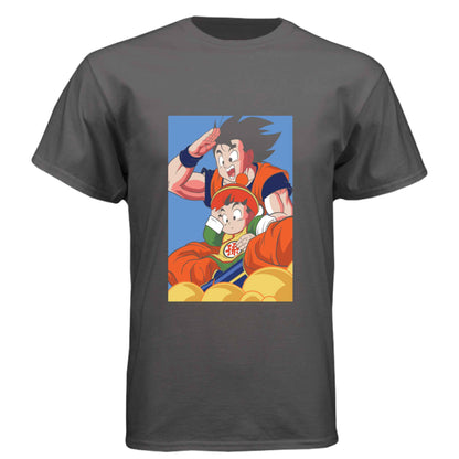 Dragon Ball Z Goku & Gohan T-Shirt - Father Son Nimbus Cloud Design | Premium Unisex Triblend Tee