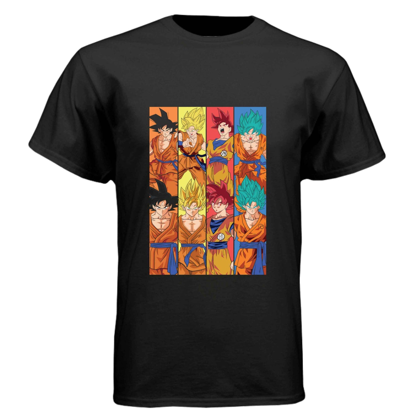 Dragon Ball Z Goku T-Shirt - Super Saiyan Evolution Transformation Grid Design | Premium Unisex Triblend Tee