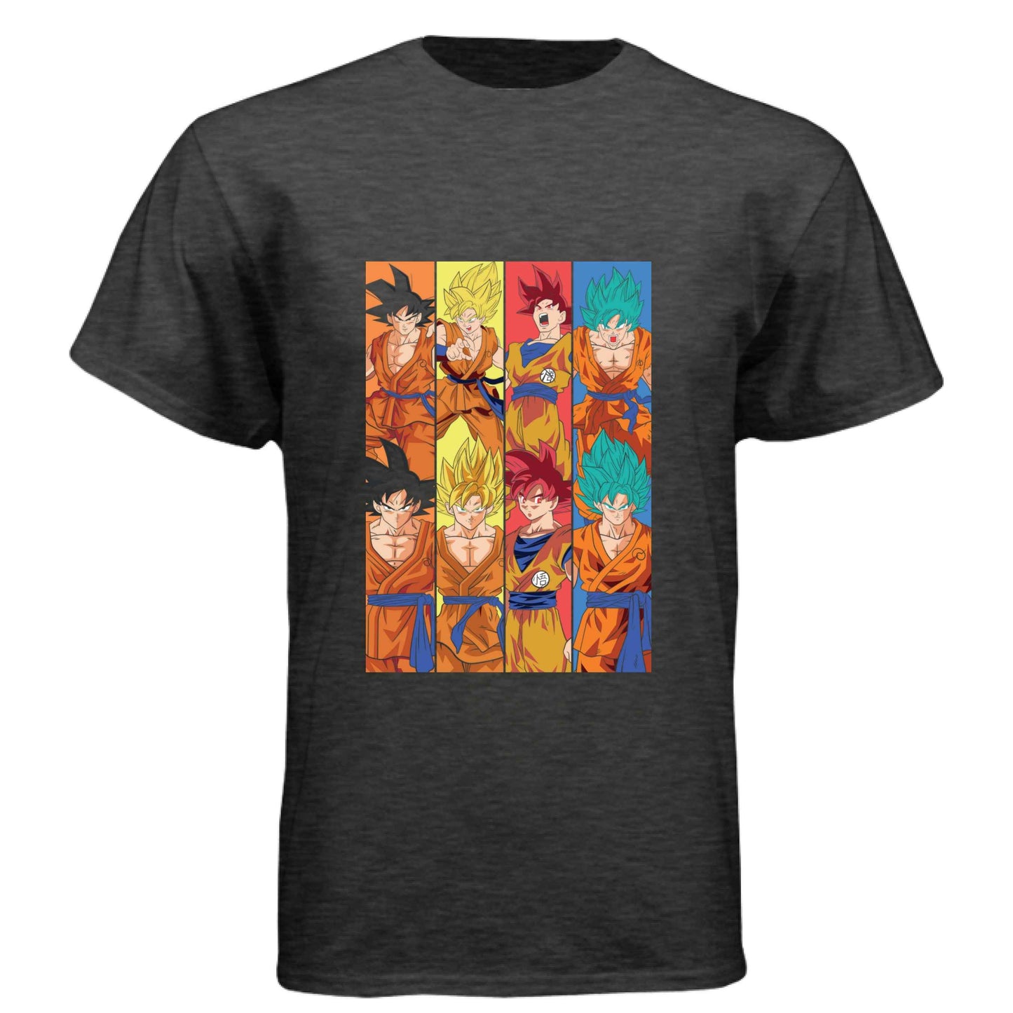 Dragon Ball Z Goku T-Shirt - Super Saiyan Evolution Transformation Grid Design | Premium Unisex Triblend Tee