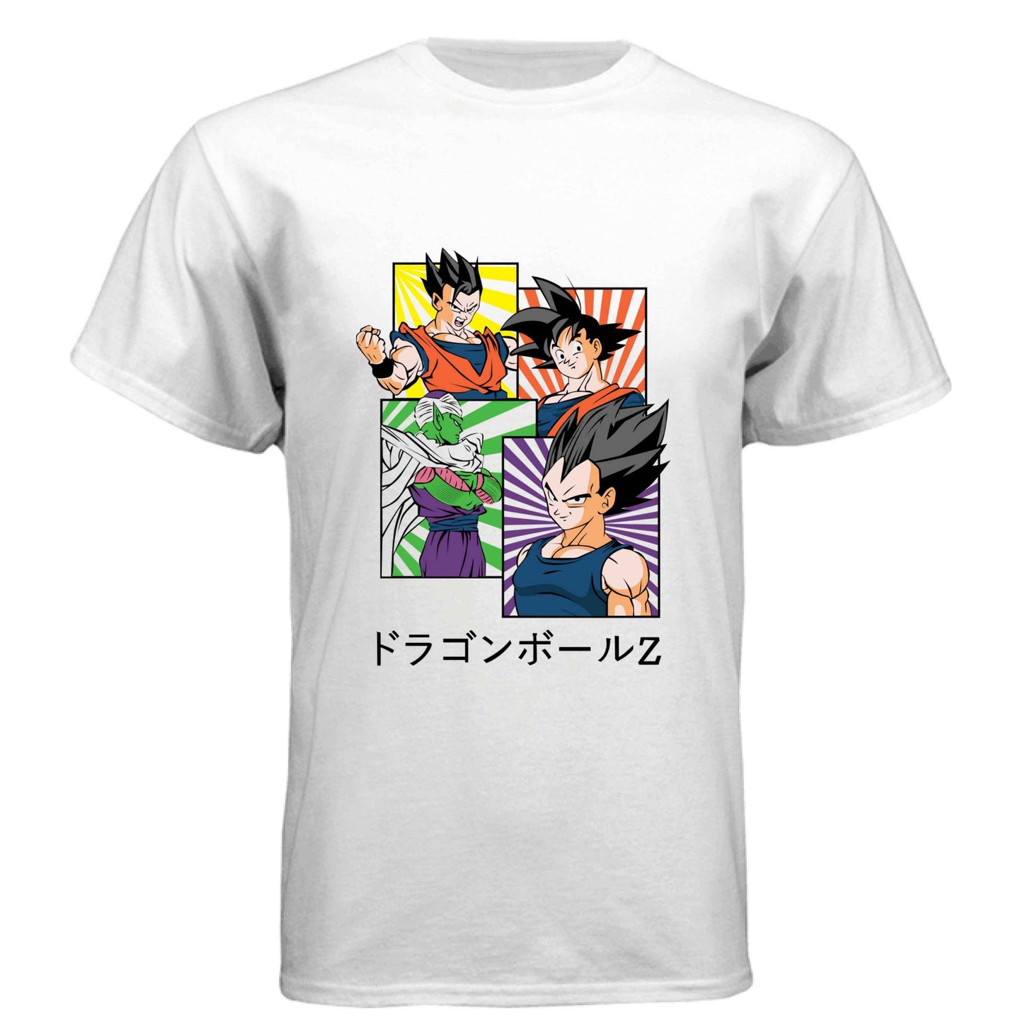 Dragon Ball Z Retro Squad T-Shirt - Goku Vegeta Gohan Piccolo 4-Panel Design | Premium Unisex Triblend Tee