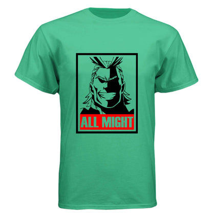 My Hero Academia All Might T-Shirt - Symbol of Peace Propaganda Poster Design | Premium Unisex Triblend Tee