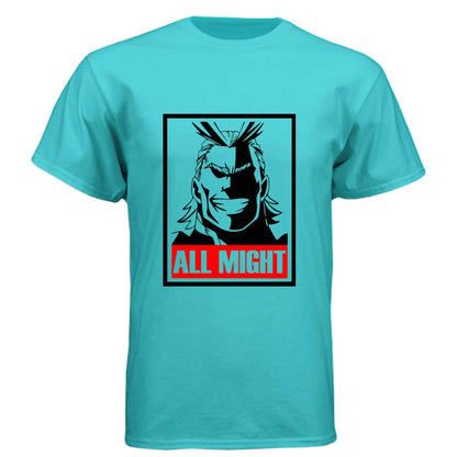 My Hero Academia All Might T-Shirt - Symbol of Peace Propaganda Poster Design | Premium Unisex Triblend Tee