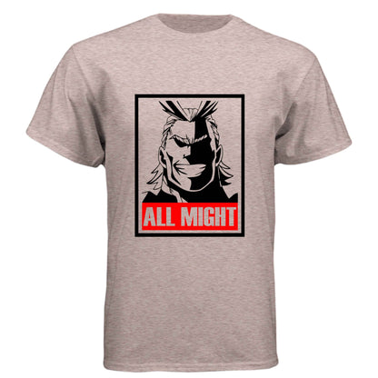 My Hero Academia All Might T-Shirt - Symbol of Peace Propaganda Poster Design | Premium Unisex Triblend Tee
