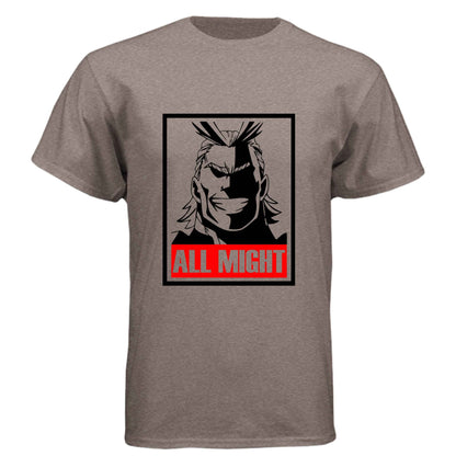 My Hero Academia All Might T-Shirt - Symbol of Peace Propaganda Poster Design | Premium Unisex Triblend Tee