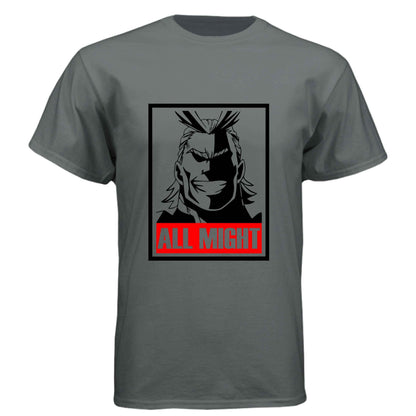 My Hero Academia All Might T-Shirt - Symbol of Peace Propaganda Poster Design | Premium Unisex Triblend Tee