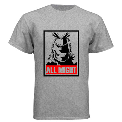 My Hero Academia All Might T-Shirt - Symbol of Peace Propaganda Poster Design | Premium Unisex Triblend Tee